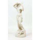 MARBRE "ELEGANTE AU MIROIR" DE JEFF LAMBEAUX XIXè En marbre statuaire de carrare, [...]