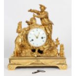 PENDULE EN BRONZE DORE "AU SCULPTEUR" LOUIS XVI En bronze doré, représentant un [...]