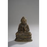 PETIT BUDDHA VOTIF BIRMANIE XIXè Petit Buddha votif assis les mains prêchant la [...]