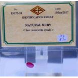 Sous certificat un rubis ovale NATUREL de belle couleur probablement Birman d'un [...]