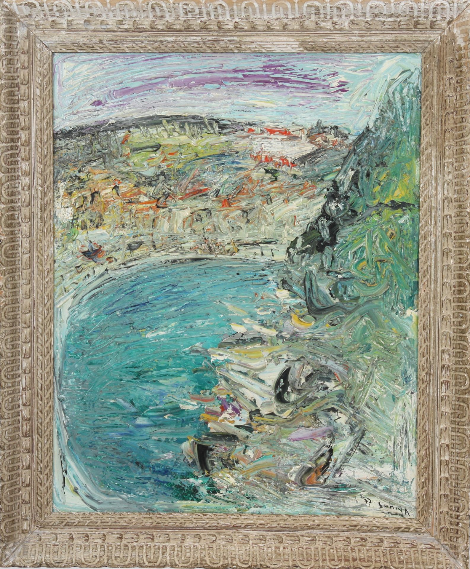 TABLEAU "LA BAIE DE CASSIS" DE SUMIYA MILHIO 1973 Huile sur toile signée et datée [...] - Bild 2 aus 6