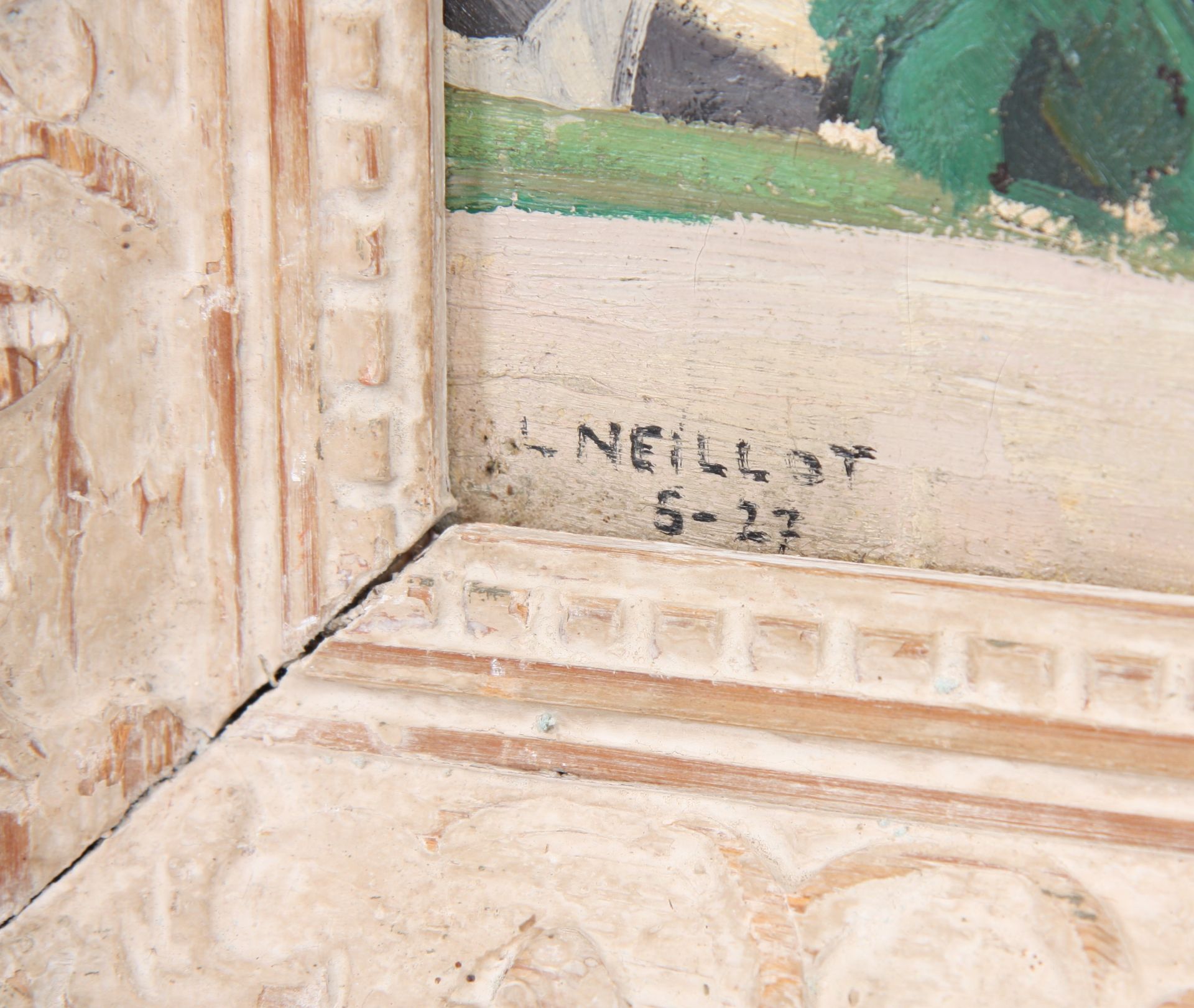 TABLEAU "VUE DE VILLAGE" DE LOUIS NEILLOT (1898-1973) Huile sur toile, signée et [...] - Bild 4 aus 6