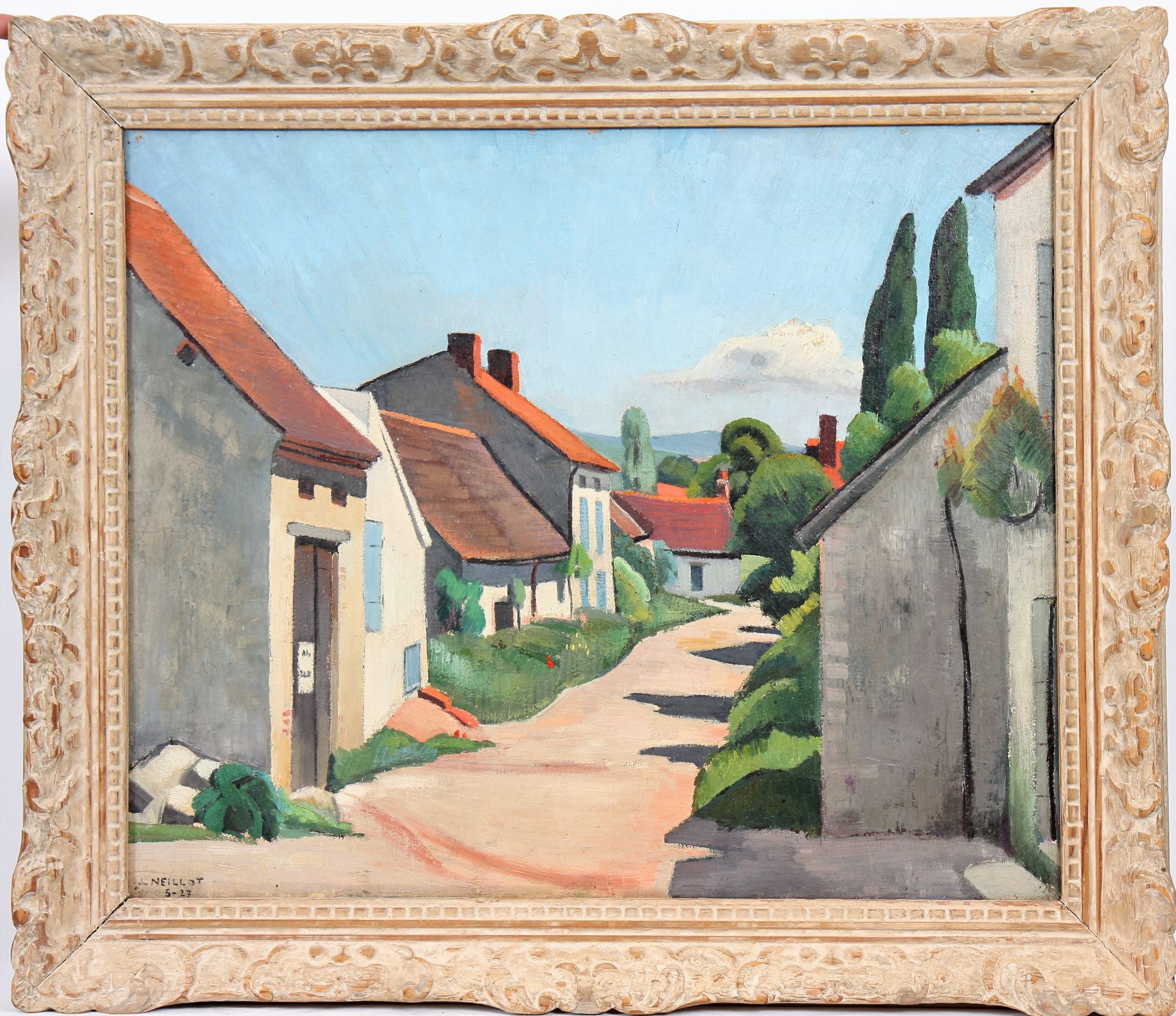 TABLEAU "VUE DE VILLAGE" DE LOUIS NEILLOT (1898-1973) Huile sur toile, signée et [...] - Bild 2 aus 6