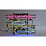 ENSEIGNE NEON "NEW-YORK YELLOW CAB" En verre cristal soufflé trois couleurs. [...]