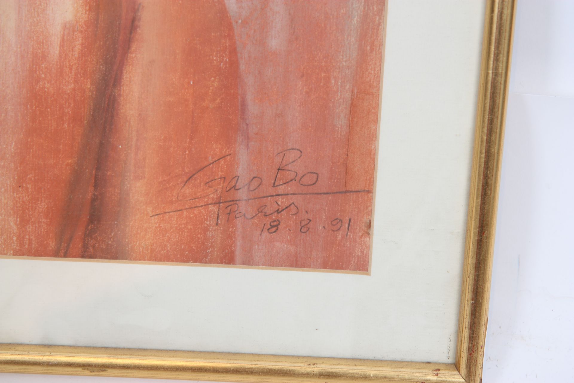 PASTEL "MARYLIN" Pastel sur papier, signé et daté "Gao Bo Paris 18.8.91", [...] - Bild 4 aus 4