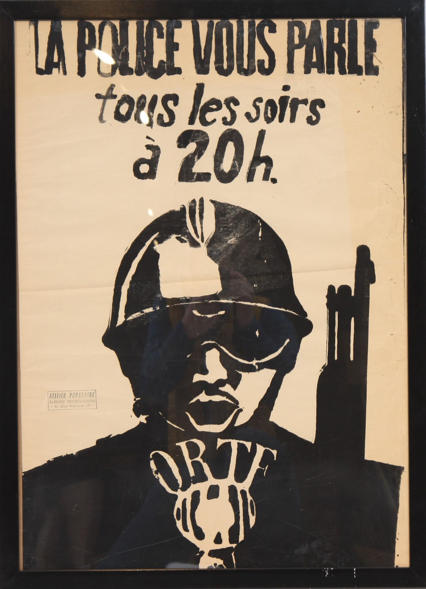 AFFICHE MAI 68 DE TOPOR "ORTF LA POLICE VOUS PARLE" Cachet "ATELIER POPULAIRE [...] - Bild 2 aus 2