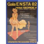 AFFICHE MARYLIN "Gala ENSTA 82 Hôtel GEORGE V" Encadrée sous verre. Circa 1982 H : [...]