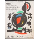 AFFICHE DE MIRO "AL MILIONE" 1969 Encadrée sous verre. H : 75; L : 57 cm à vue. -