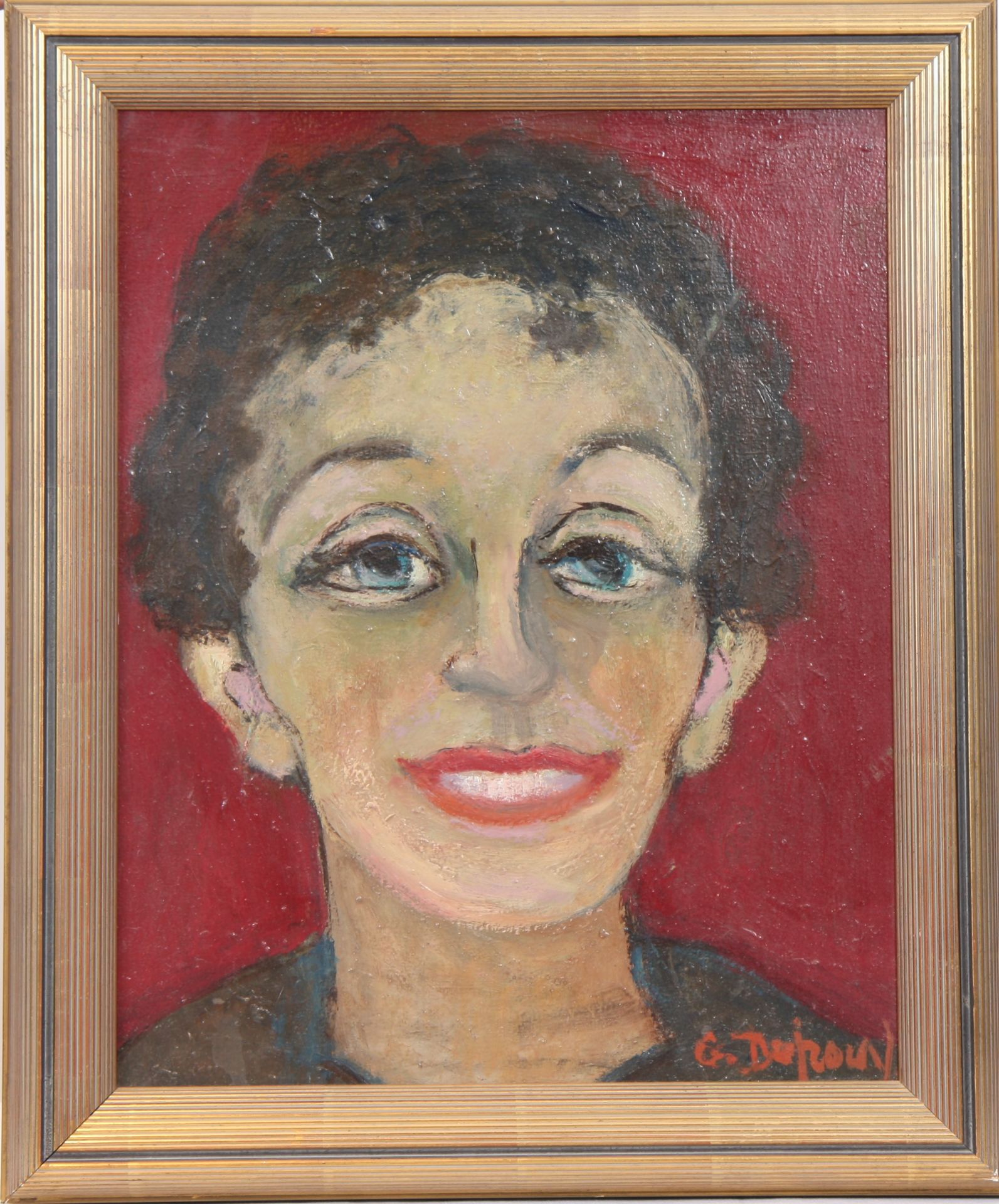 TABLEAU "PORTRAIT D'EDITH PIAF" DE GEORGETTE DUPOUY (1901-1992) Huile sur panneau, [...]