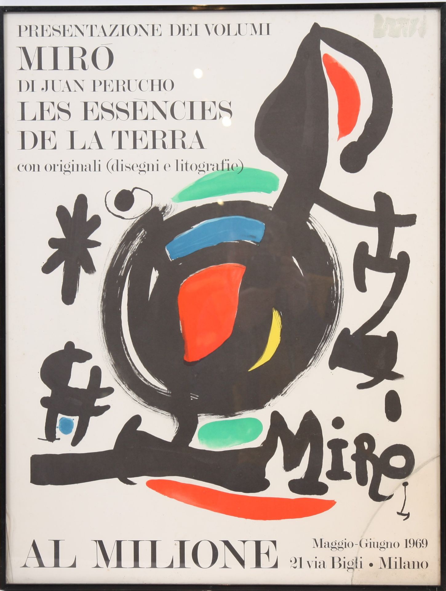 AFFICHE DE MIRO "AL MILIONE" 1969 Encadrée sous verre. H : 75; L : 57 cm à vue. - - Bild 2 aus 2