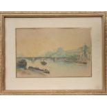 AQUARELLE "PARIS PONT DES SAINTS PERES" DE VINCENT BLATTER (1843-1913) Aquarelle, [...]