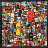 RAOUL W. "REVE DE GOSSE" Composition formée de voitures miniatures collées sur un [...]