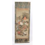 TANKA JAPON "LES 16 ARHAT" Peinture sur papier et soie. Usures. Epoque Fin XIX-Début [...]