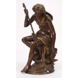 BRONZE "JEUNE PATRE ASSIS" DE JEAN BULIO (1827-1911) En bronze à patine marron et [...]