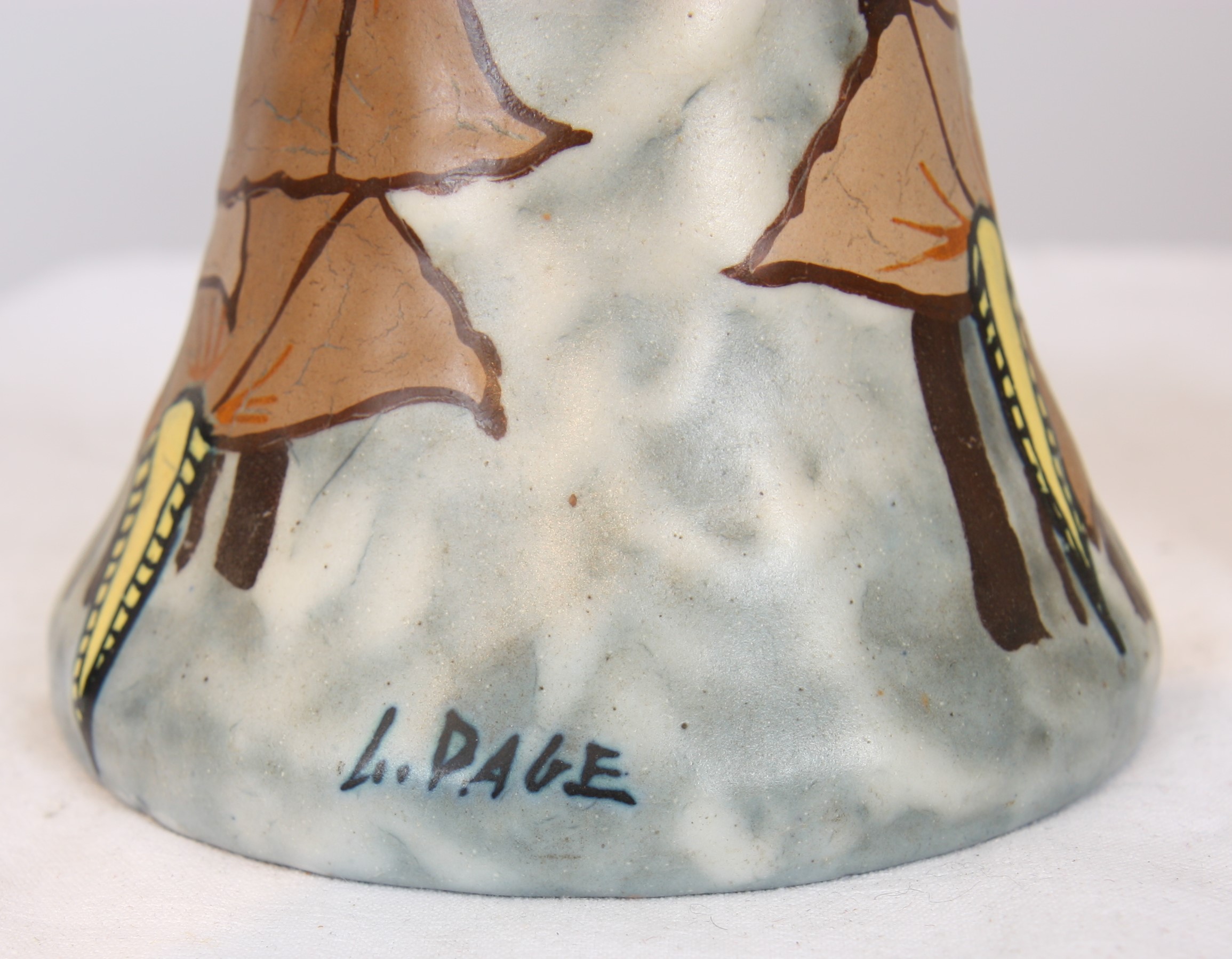 PAIRE DE VASES EN CERAMIQUE 1925 DE LOUIS DAGE (1878-1963) En céramique à fond [...] - Image 2 of 2