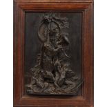 BAS-RELIEF EN BRONZE "TROPHEES DE CHASSE" DE MENE (1810-1879) En bronze patiné, [...]