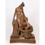 GROUPE EN TERRE CUITE "FEMME ORIENTALE A LA TOILETTE" DE GOLDSCHEIDER En terre cuite [...]