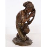 BRONZE "LE PECHEUR NAPOLITAIN" DE CARPEAUX (1827-1875) En bronze patiné, signé en [...]