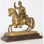 BRONZE DORE "HENRI IV A CHEVAL A LA BATAILLE D'IVRY" ATTR. A THEODORE GECHTER [...]