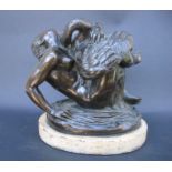 BRONZE "LEDA ET LE CYGNE" D'APRES JEAN-JACQUES FEUCHERE (1807-1852) Bronze patiné [...]