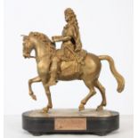 BRONZE DORE "STATUE EQUESTE DE LOUIS XIV DITE LUDOVICO MAGNO" XIXè D'APRES FRANCOIS [...]