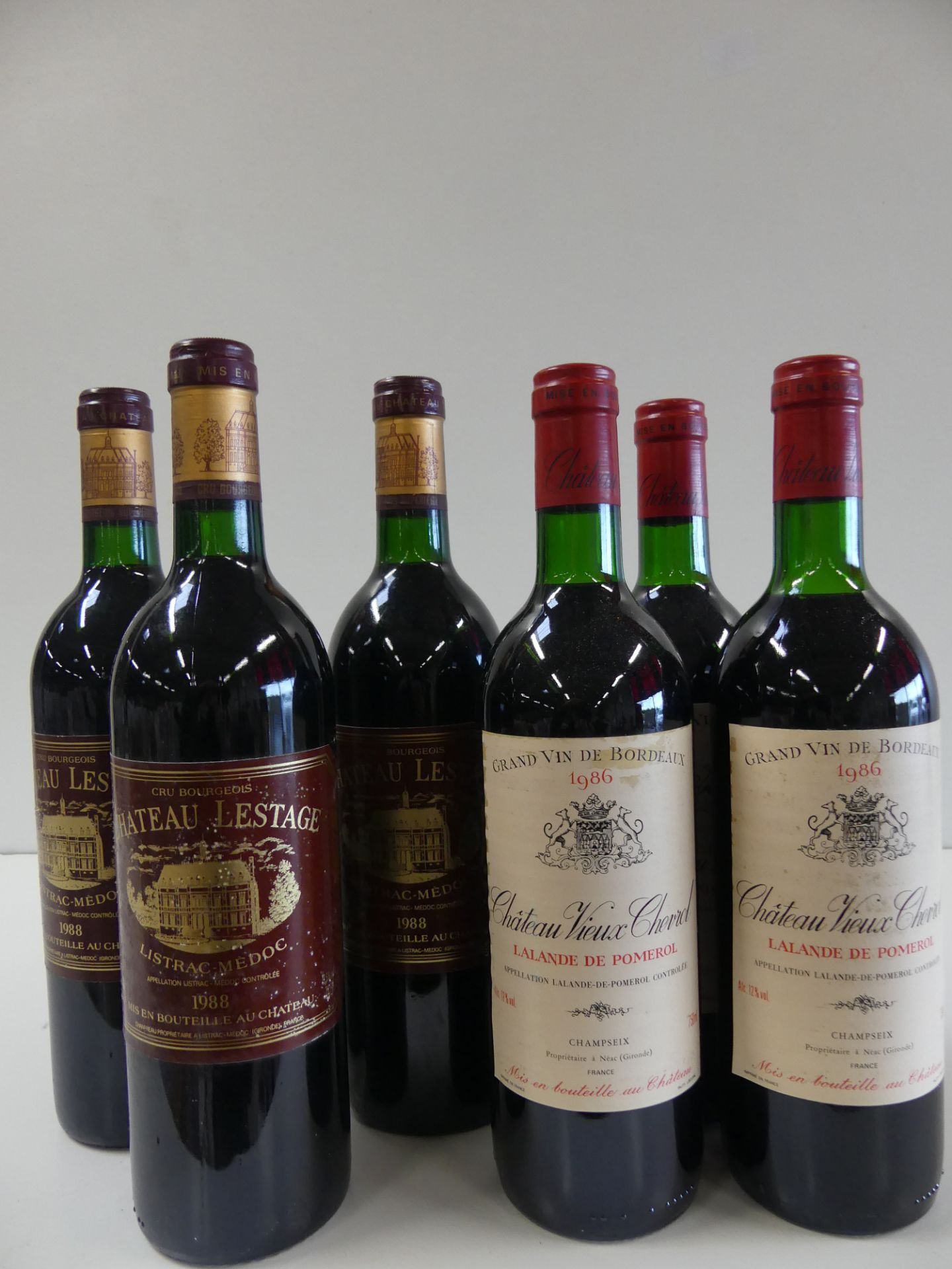 6 BTLES : 3 Château Lestage Cru Bourgeois Listrac Médoc 1988 et 3 Château Vieux [...]