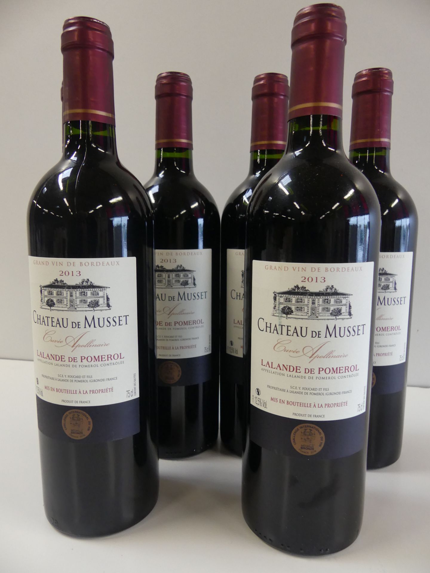 6 Lalande de Pomerol Château de Musset Cuvée Apollinaire Médaille de Bronze 2013 -