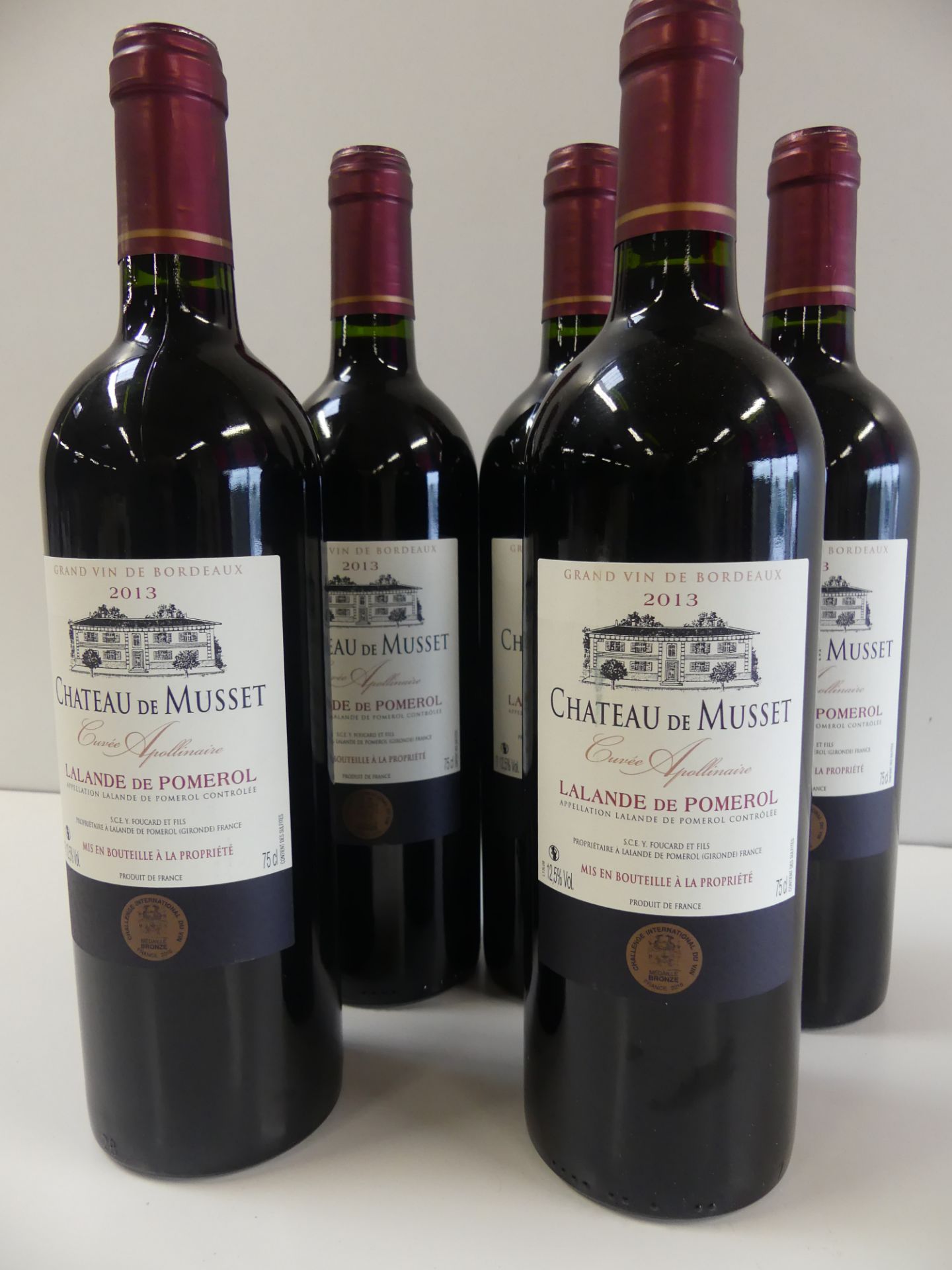 6 Lalande de Pomerol Château de Musset Cuvée Apollinaire Médaille de Bronze 2013 -