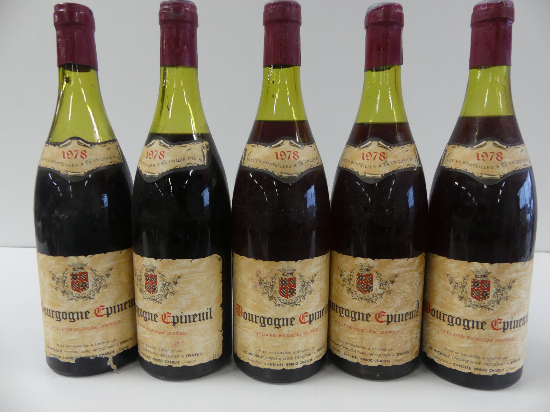 5 Bourgogne Epineuil Luc Michaut 1978 (3 ME et 2 BE) -