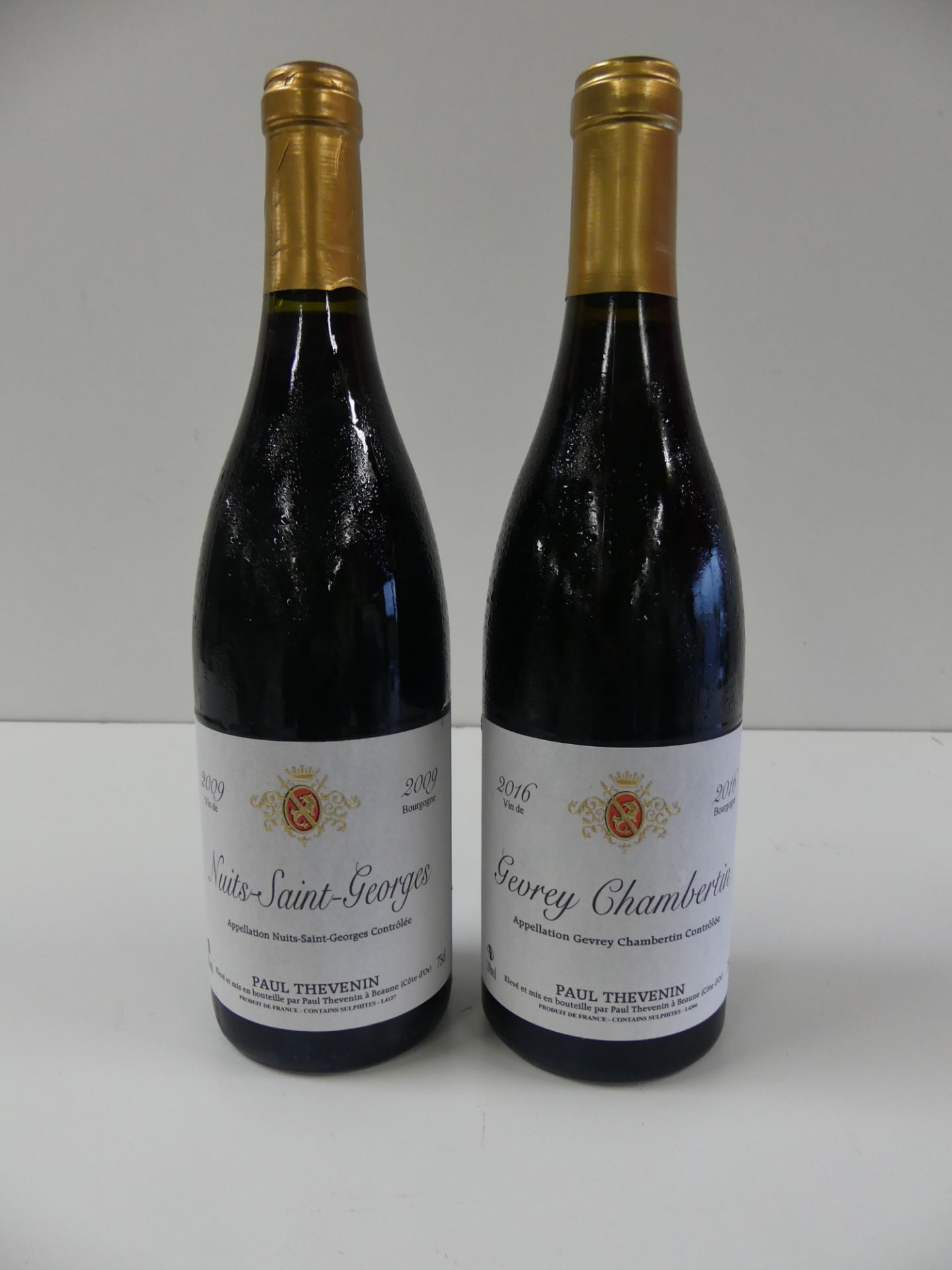 2 BTLES : 1 Nuits St Georges Paul Thévenin 2009 ; 1 Gevrey Chambertin Paul Thévenin [...]