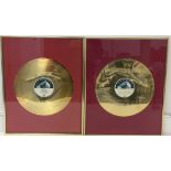 HMV LOYAL SERVICE DISCS - Two framed, gold 12" presentation discs.