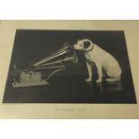 NIPPER HMV ORIGINAL PROMO POSTER HAND PRINTED - Framed vintage print of Francis Barraud's famous