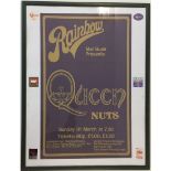 QUEEN "NUTS" POSTER - Framed 2011 reprint poster for Queen's show at the Rainbow Theatre,