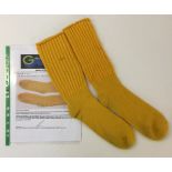 MICHAEL JACKSON OWNED AND WORN SOCKS - A very fetching pair of yellow socks,