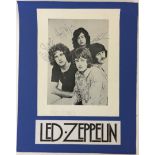 LED ZEP SIGNED PICTURE - A picture of the band likely cut from a magazine or programme signed by