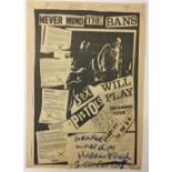 SEX PISTOLS NEVER MIND THE BANS POSTER - An original poster with handwritten amendments for the