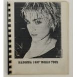 MADONNA 1987 TOUR ITINERARY ORIGINAL - An original itinerary for Madonna's 1987 'Who's That Girl