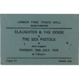 SEX PISTOLS FREE TRADE HALL TICKET - An original 11x7cm ticket for the 20th July 1976 concert at