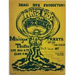 70s ROCK POSTER - Great original poster from a 'Whiz Kids and Hot Luck' show at Michigan Theatre in