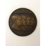 MUNICH AGREEMENT COPPER MEDAL - A copper medal by K.