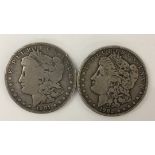 SILVER DOLLARS - two US silver Morgan Head dollars to include one from 1901 (F) and one from 1902