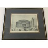 LS LOWRY MANCHESTER LIBRARY SIGNED PRINT - A framed,