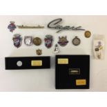 MIXED BADGES - Lot to include 17 assorted pins and badges to include two boxed presentations with