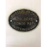 WAGON PLATE CODNOR PARK - Cast iron wagon plate measuring 23 x 18cm made by Butterley Co ironworks.