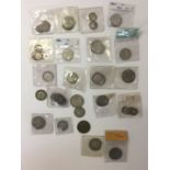 BRITISH SILVER - collection of predominantly silver coins from threepence to florins.