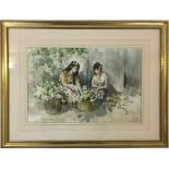 GORDON KING ORIGINAL WATERCOLOUR - An original framed watercolour by British artist Gordon King (b.