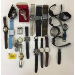 WATCHES ASSORTED - Approx 19 watches/faces to include a boxed 'Services' watch.