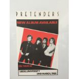 PRETENDERS 1980 GIG POSTER. From their performance at Leeds University on 2nd March 1980.