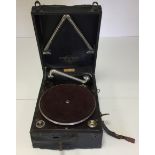 COLUMBIA GRAFONOLA 112A. A wind-up Columbia gramophone in original portable carry case.