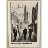 ECHO & THE BUNNYMEN SIGNED POSTCARD. Pro